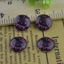 12mm 20pcs Round Glass Cabochons Art Cameo Ste Handmade embedded Hello Kitty Series 10 2024 - buy cheap