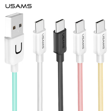 Usb-кабель типа C, кабель USAMS Type-C для Samsung S8 Note 9 Huawei Xiaomi oneplus USB-C, кабель для быстрой зарядки, кабель для передачи данных, мобильный телефон 2024 - купить недорого