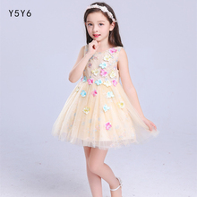 2018 Brand new baby girl dress mesh lace puff princess party beauty wear children's wear children's performance clothing 2024 - buy cheap