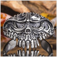 Perfect Casting Punk 316L Stainless Steel Silver color Hiphop Skeleton Skull Mens Boys Bracelet Cuff Bangle High Quality 2024 - buy cheap