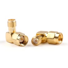 100pcs gold SMA male to SMA female 90 Degree right angle in series RF coaxial coax adapter connector 2024 - buy cheap