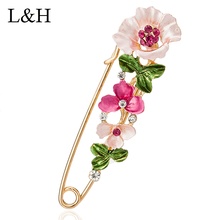 Elegant Crystal Flower Collar Brooch Badge Floral Needle Pins For Women Suit Scarf Buckle Clothing Ornaments 2024 - buy cheap