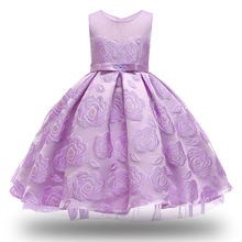 Элегантное детское платье-пачка с цветочным узором для девочек, одежда для девочек Детские платья из органзы ручной работы для девочек, праздничные костюмы принцессы, От 2 до 10 лет 2024 - купить недорого
