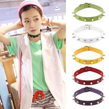 Faux Leather Punk Rivet Hip Pop Choker Collar Necklace Charm Jewelry Gift 2024 - buy cheap