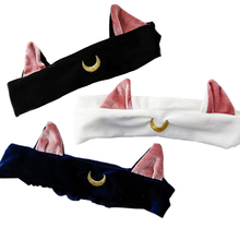 Fashion Women Gum for Hair Elastic Hairbands Girls Cartoon Moon Cat Ears Hairbands for Wash Face Makeup Yoga Hair Band Headbands 2024 - buy cheap