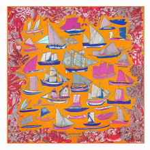 Женский саржевый шелковый шарф, квадратный шарф с бахромой и цветочным принтом, 130*130 см 2024 - купить недорого
