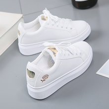Women Casual Shoes 2020 New Spring Women Shoes Fashion Embroidered White Sneakers Breathable Flower Lace-Up Women Sneakers 2024 - buy cheap