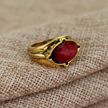 Dongsheng 2018 новые ювелирные изделия винтажные Антикварные Красные кристаллы овальное кольцо для мужчин женщин мужчин кольцо на палец-25 2024 - купить недорого