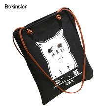 Bokinslon Woman Canvas Bags Cartoon Cute Women Handbags Bags Simple Printing Girls Crossbody Bag 2024 - buy cheap