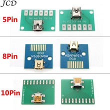 JCD 1 шт. мини USB для DIP адаптера 5pin 8pin 10pin разъем pcb конвертер с печатной платой тестовая плата 2024 - купить недорого