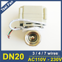 Электрический моторизованный шаровой клапан с индикатором BSP/NPT DN20, 3/4/7 провода, нержавеющая сталь, 3/4 дюйма, двусторонний 2024 - купить недорого