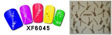 2pcs/lot XF6045 Brand Gold 3D Design Tip Nail Art Overgild Nail Stickers Decals Nail Art Decorations 2024 - buy cheap