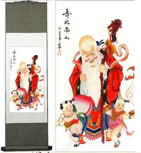 Pintura de arte chino, decoración para el hogar y la Oficina, pintura china, figura de arte, pintura de larga vida y happinessPrinted 2024 - compra barato