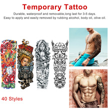 Waterproof Temporary Tattoo Sticker Full Arm Large Skull Old School Tatoo Stickers Flash Fake Tattoos for Men Women 2024 - buy cheap