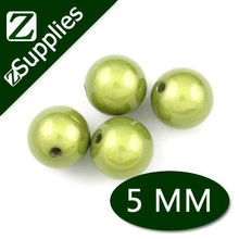 5mm Green Yellow Round Shinning Miracle Beads, Perle Magique, Acrylic Loose Beads wholesale 2024 - buy cheap