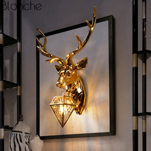 American Retro Wall Lamp Gold Deer Antlers Wall Sconce for Living Room Bedroom Bedside Led Home Decor Light Luminaire Fixtures 2024 - buy cheap