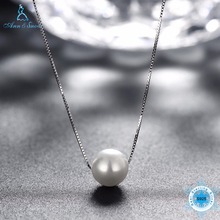 Simples jóias finas colares para as mulheres 925 prata esterlina colar branco concha pérola pingente acessórios da forma presente das senhoras 2024 - compre barato