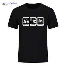 Мужская футболка из 100% хлопка с коротким рукавом и надписью «BITTER COFFEE», Повседневная Свободная летняя футболка с круглым вырезом для мужчин 2024 - купить недорого