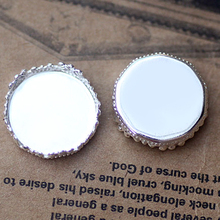 10pcs Fit 15mm 20mm  wholesale Silver Plated Crown Pendant Blanks Bezel Setting Tray for Cameo Cabochons Accessories Wholesale 2024 - buy cheap