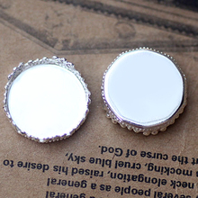 10 piezas ajuste 15mm 20mm venta al por mayor Chapado en plata corona colgante en blanco bisel bandeja de ajuste para camafeo cabujones Accesorios venta al por mayor 2024 - compra barato