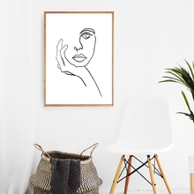 Dibujo de la línea Picasso de Thinker, moderno cartel minimalista, boceto de arte facial, pintura en lienzo de Arte de la pared Decoración en blanco y negro para el hogar 2024 - compra barato