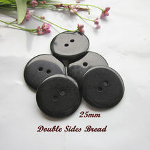 144pcs 25mm Double Bread Black Coat Buttons resin inner pad buttons Diy Sewing Supplies 2024 - buy cheap