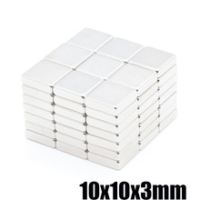 50pcs powerful magnet 10X10X3 mm N35 magnetite rectangular NdFeB magnet magnetic steel square magnet 10x10x3mm 2024 - buy cheap