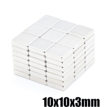 Imán potente cuadrado de acero, 10x10x3mm, N35, rectangular, NdFeB, 10x10x3mm, 50 Uds. 2024 - compra barato