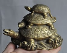 Tortuga de latón fengshui de 4 pulgadas, Estatua de la suerte, de WBY---615 +++ 2024 - compra barato