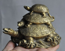 WBY---615+++4" chinese fengshui brass longevity animal turtle tortoise Turtles lucky statue 2024 - buy cheap