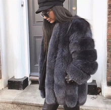 Fashion Winter Real Fox Fur Coat Women Autumn Ladies Overcoat Long Luxury Female Winter Thick Warm 100% Natrual Fox Fur Jacket 2024 - buy cheap