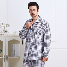 Free Shipping  Men's Plus Size Long Sleeve Turn-down Collar Sleepwear Set Soft Cotton Pajamas Nightgown Autumn Homewear XL-5XL 2024 - buy cheap