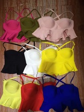 2016 new arrival camis ruffles bandage top yellow blue black white rose red khaki army green wholdale dropship 2024 - buy cheap