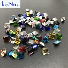 Mix Colors 3mm,4mm,6mm 50pcs Small square rhinestones Point back Tiny Glass Crystals diy nail art stone 2024 - buy cheap