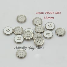 Novidade 4 buracos prata borda resina botões de camisa botão personalizado acessórios de costura botão atacado 2024 - compre barato