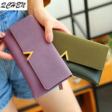 Women Wallet Leather zipper Luxury Brand Famous Mini Women Wallets And Purses long V Female Coin Purse Credit Card Holder 354 2024 - buy cheap