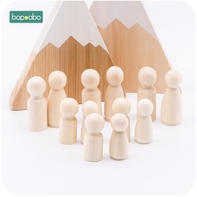 Bopoobo 20pc Unfinished Hardwood Wooden People Large Family Peg Dolls Wooden Family DIY Crafts Baby Toys Wooden People Block 2024 - buy cheap