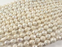 New 10-14 mm Baroque Natural White Graduated Freshwater Pearls, Baroque Pearls loose beads 15" 2024 - buy cheap