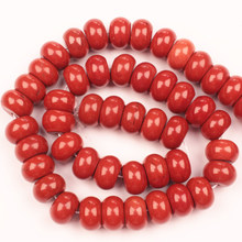 8x12mm Wholesale  Red Stone Rondelle Beads 15" BeadsFor DIY Jewelry Making !We provide mixed wholesale for all items! 2024 - buy cheap