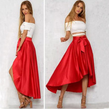 Elegant Fashion Style Ruffles Asymmetrical Maxi Long Satin Pleated Skirts Women Custom Autumn Winter Sexy High Low Skirt 2024 - buy cheap