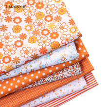 Tecido tianxinyue 100% algodão colorido 7 modos laranja para costura patchwork bolsas para crianças brinquedo bebê flor tecido 2024 - compre barato