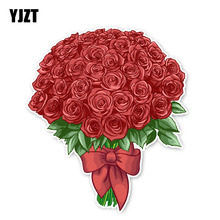 YJZT 14*16.2CM Unique Red Rose Flowers Car Stickers Accessories 11A1529 2024 - buy cheap