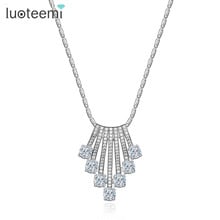 LUOTEEMI Fashion New Design Jewelry Luxury Brand Micro Pave Cubic Zirconia Crown Pendant Necklace for Women Chrismas Gift 2024 - buy cheap