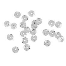 DoreenBeads Zinc Based Alloy silver color Wavy Spacer Beads DIY Components About 8mm( 3/8") Dia, Hole: Approx 1.5mm, 50 PCs 2024 - buy cheap
