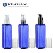 20 piezas * 100 ML bomba de loción botella de maquillaje vacío embalaje de Gel de ducha de plástico azul champú envase cosmético aceite esencial recargable 2024 - compra barato