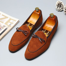 Misalwa-zapatos planos sin cordones para hombre, calzado de cuero de gamuza, punta estrecha, con lazo, náuticos, talla grande 37-48 2024 - compra barato
