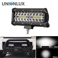Tri Rows 7inch 120w LED work light bar combo beam car Driving lights for Off Road truck 4WD 4x4 motorcycle 12V 24V auto fog lamp 2024 - buy cheap