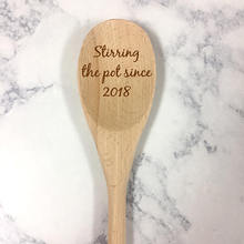 custom Stirring the Pot engraved bridal shower Wedding Wooden kitchen chilli spoons Housewarming Newlywed Gifts party favors 2024 - buy cheap