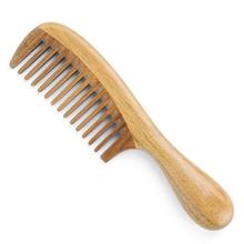 Handmade Natural Green Sandalwood Hair Combs - Anti-Static Sandalwood Scent Natural Hair Detangler Wooden Comb (Wide Tooth) 2024 - buy cheap