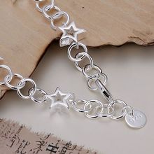 DT-H178 Hot 925 Sterling Silver Jewelry for Women Wholesale Bridal Christmas Gift Charm Fashion Hollow Stars Pendant Bracelet 2024 - buy cheap